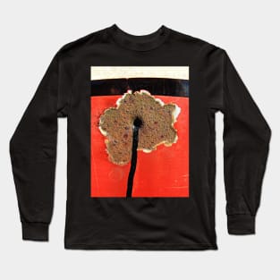 Rust Flower With Black Stalk Long Sleeve T-Shirt